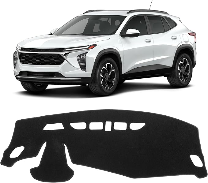KUST Car Dash Cover for Chevrolet/Chevy Trax 2024 2025 2026 Polyester Dashboard Cover Non-Slip Interior Accessories for Chevrolet/Chevy Trax Custom Fit Dash Mat Sunshade Windshield No Glare Black
