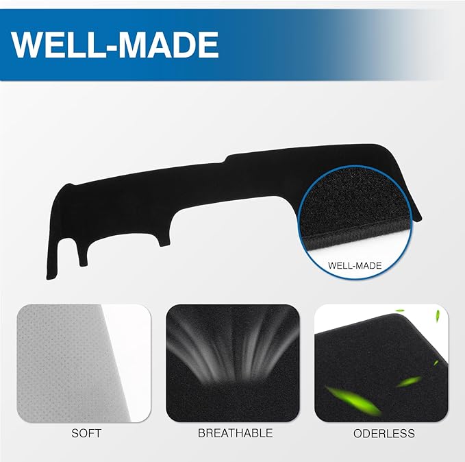 KUST Car Dash Cover Compatible with 2025-2026 Ford Expedition Left Hand Drving Dash Carpet Polyester Non-Slip Dash Protector Interior Accessories for Expedition Custom Fit Dash Mat No Glare Black