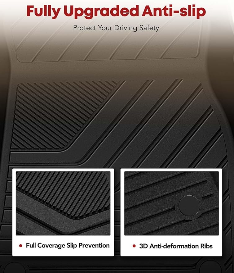 YHTAUTO Floor Mats Fit 2019-2024 BMW 3 Series, TPE All Weather Car Mats Waterproof Anti-Slip Odorless Floor Liner, Interior Car Accessories Front & 2nd Row Liner