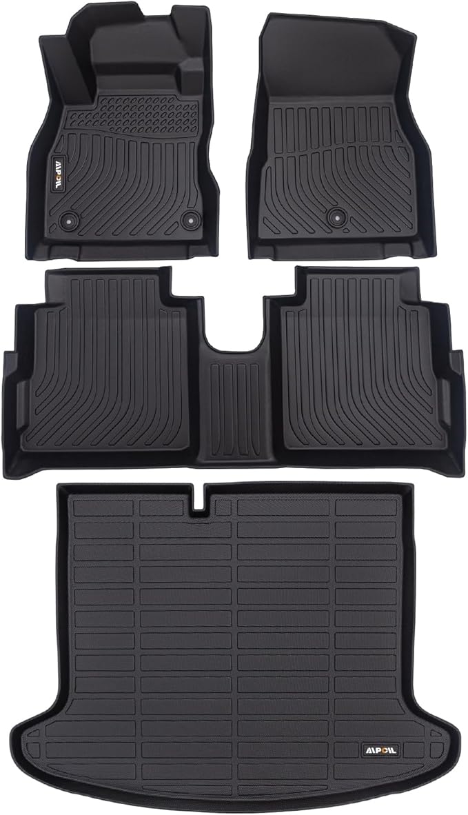 AIPOIL® Floor Mats & Cargo Liner Set for 2018-2024 Nissan Kicks All Weather Protection TPE Anti-Slip Automotive Full Set Custom Car Mats Accessories - Black
