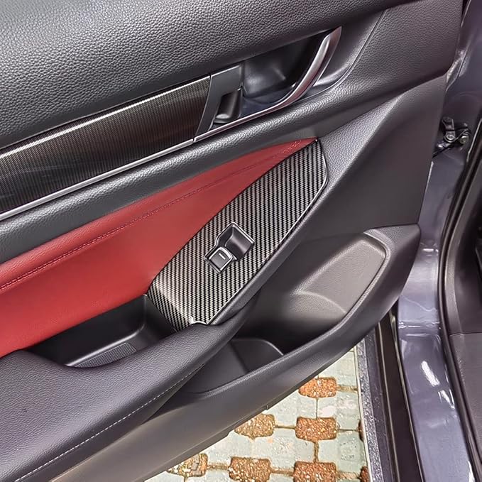 Compatible with 2018 2019 2020 2021 2022 Honda Accord Accessories Door Window Switch Panel Cover Door Lock Control Button Trim (No Seat Heating Buttons)