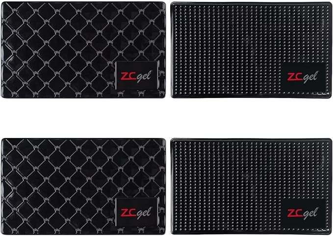 Sticky Dash Pad (4 Pack), Removable and Traceless Car Dashboard Mat with Heat Resistant, Sticky Non-Slip Dashboard Gel Pad for Cell Phone, Sunglasses, Keys, Coins and More (Size: 5.9" x 3.5")