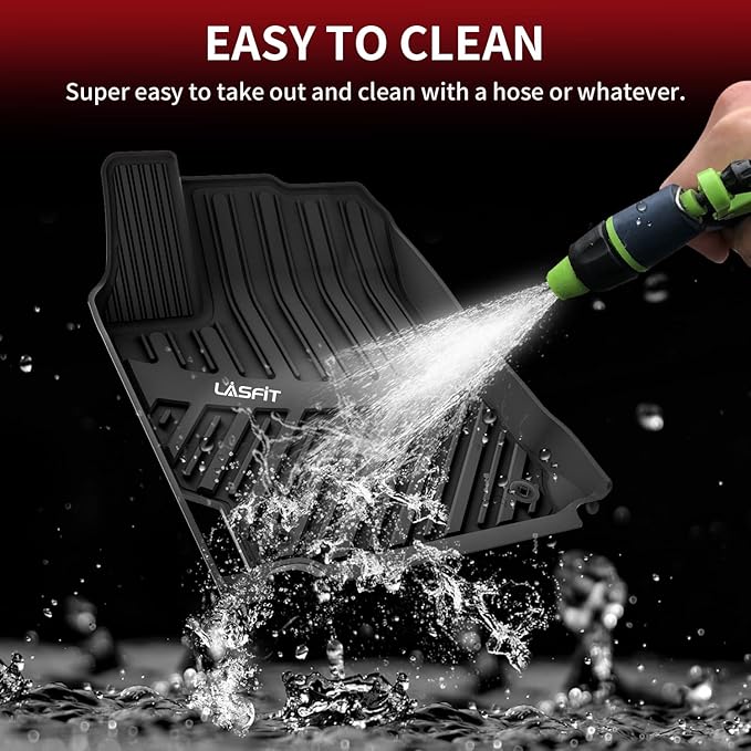 LASFIT Floor Mats for Toyota Camry 2017 2016 2015 LE/SE/XLE/XSE/Hybrid, Custom Fit TPE All Weather Floor Liners for Camry 2015-2017 1st & 2nd Row Car Mats, Black