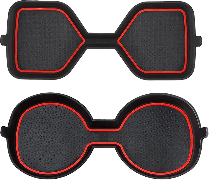 Auovo 3D Cup Holder Inserts for Toyota RAV4 Accessories 2025 2024 2023 2022 2021 2020 2019 Silicone Center Console Cup Holder Coaster Liner Mat Pad Interior Trims (Red, 2pcs kit)