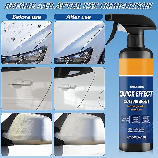 2PCS Advanced Car Quick-Acting Coating Agent Spray, Quick Effect Coating Agent for Cars, Multifunctional Car Scratch Remover, Waterless Wash Oil Film Emulsion Glass Cleaner