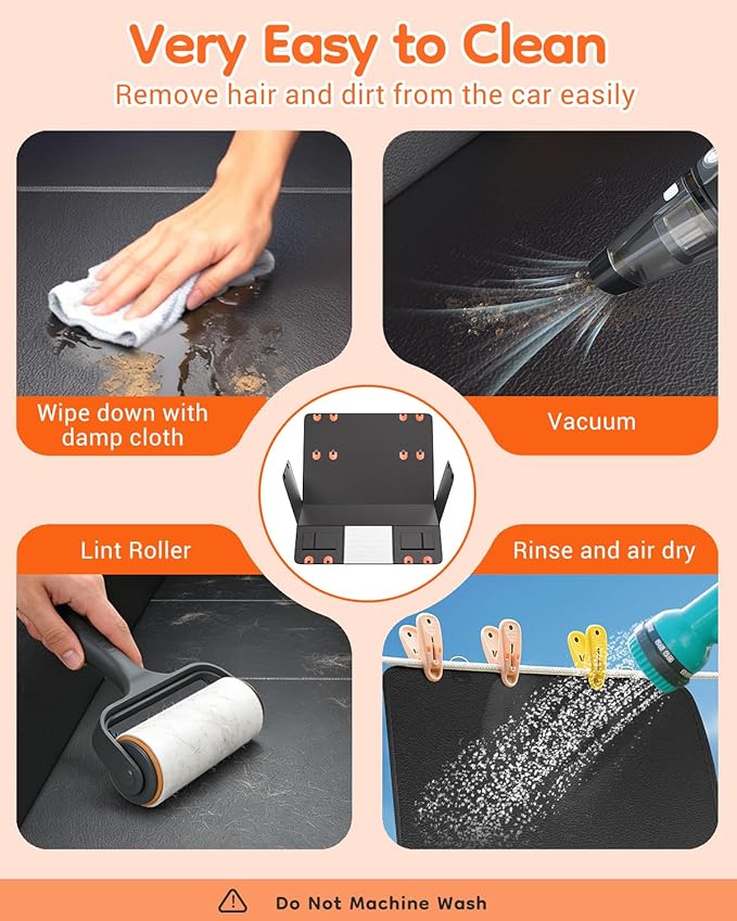 2-In-1 Convertible Hard Bottom Dog Hammock for Car, 100% Waterproof PU Leather Backseat Cover with Zipper Side Flaps, Non-Slip Extender for Large/Elderly Dogs & Multi-Dog Families,Fits SUV/Truck/Sedan