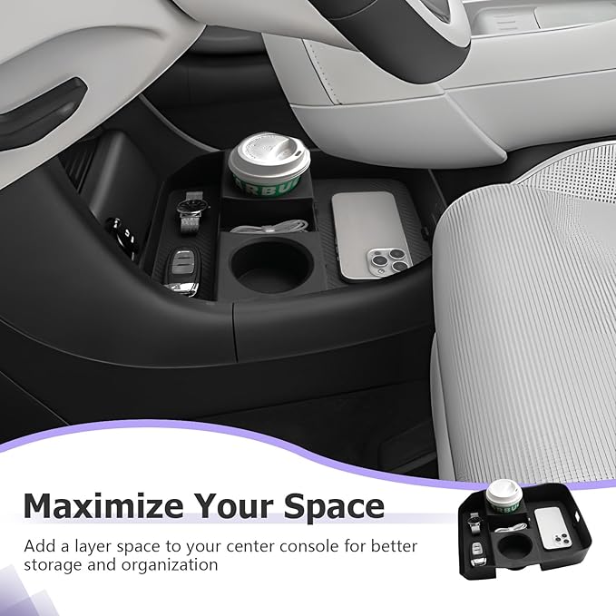 LUWU Low Center Console Organizer Compatible with 2026 Hyundai Palisade Accessories Palisade LX3 2026 Accessories Armrest Console Organizer Armrest Lower Storage Tray (Only for 7-Seat)