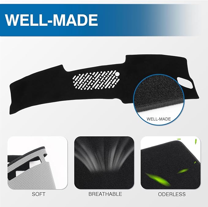 KUST Car Dash Cover for Hyundai Kona 2024 2025 2026 Polyester Dashboard Cover Non-Slip Interior Accessories for Hyundai Kona Custom Fit Dash Mat Sunshade Windshield No Glare Black