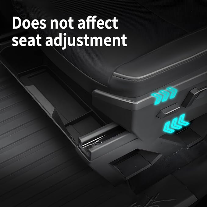 2025 Tesla Cybertruck Under Seat Storage Tray for 2024-2025 Cybertruck Hidden Organizer Tray Box Waterproof Seat Drawer Double Layer Organizer Drawer Accessories