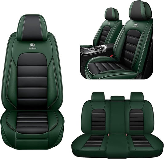 5 Seat Covers for Toyota RAV4 2000-2026 Breathable Car Seat Covers,Anti-Slip Waterproof Car Seat Protectors with Airbag,Automotive Vehicle Cushion with Storage Pockets (Standard,Green)