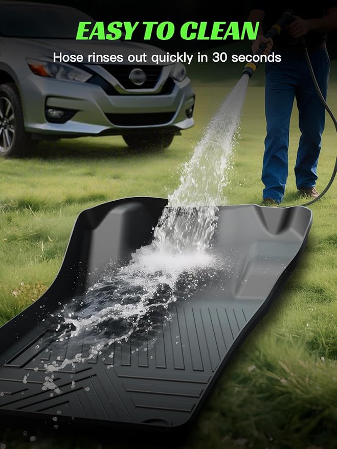 TPE All-Weather Floor Mats for Nissan Altima 2019-2024 2025 | Custom Fit Heavy Duty Truck Floor Liners | Front & Rear Row Protection | Durable, Odorless, Easy to Clean (3-Piece Set, Black)