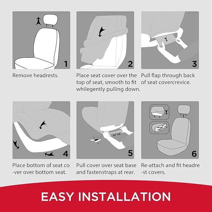 Rubbermaid Car Seat Cover, Leather & Air-Cool Mesh Front Seat Cover, Airbag Compatible, Slip-On Installation, Automotive Seat Cover Universal Fit for Most Cars, Trucks, SUVs-Black