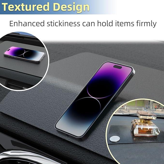 SKYLOTEC Car Dashboard Anti Slip Rubber Pad, Universal Car Non Slip Gel Mat Dash Pad for Cell Phones, Sunglasses, Keys, Electronic Devices