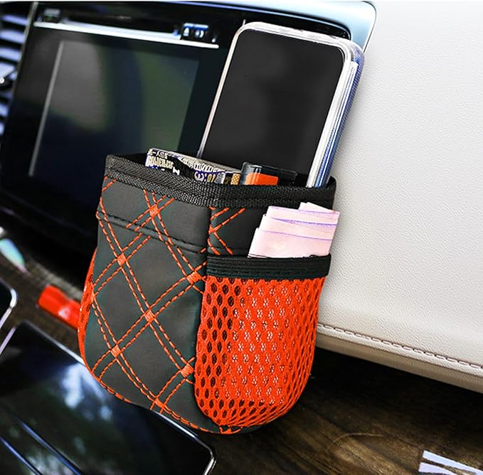 Auto Air Vent Storage Box, Car Air Vent Storage Bag Organizer, Car Air Outlet Bag, Car Mobile Phone Storage Bag, Vent Dashboard Organizer Box, Car Mount Hanging Storage Pouch Bag For Mobile Phone Key