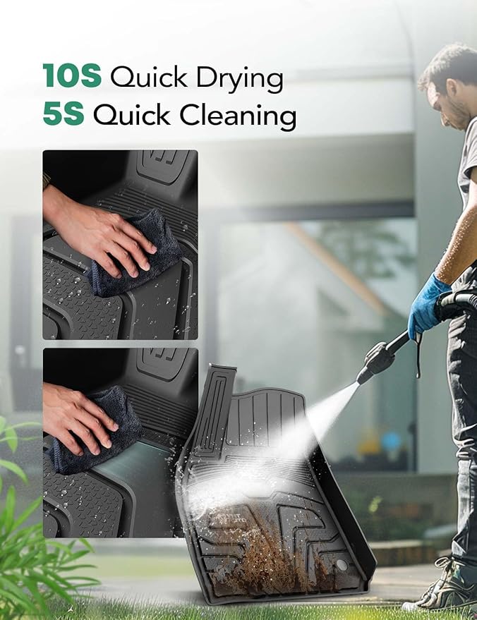 YHTAUTO All Weather Floor Mats Fit Tesla Model Y 2025 2024 2023 2022 2021 2020 Car Mats TPE Frunk Trunk Cargo Liner, Front & Rear Storage Mats, Model Y Accessories for 5-Seat, NOT Fit Model Y Juniper