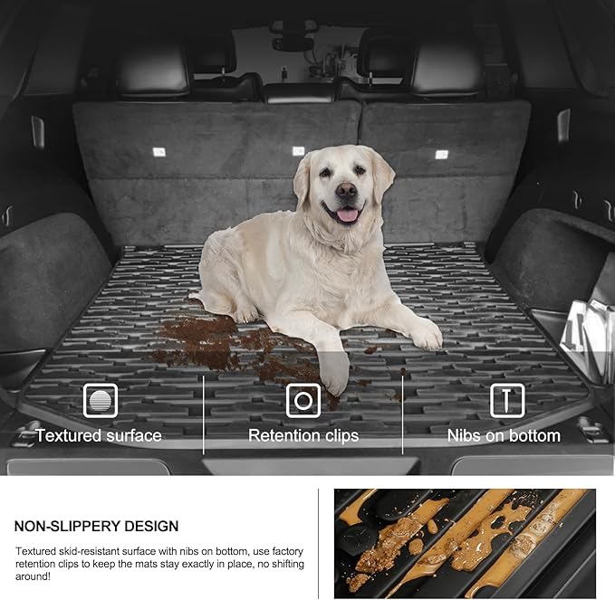 KIWI MASTER Rear Cargo Mat Liner for 2011-2021 Jeep Grand Cherokee OEM Replacement 82212085 All Weather Protection Floor Tray Slush Trunk Mats Black