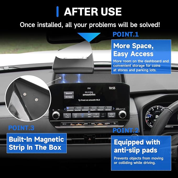 SXCY for 2022-2025 Mitsubishi Outlander Screen Back Organizer [Not for Outlander Sport] 2024 2025 Outlander Dashboard Tray 2024 2025 Outlander Accessories 2025 Outlander Behind Screen Tissue Tray