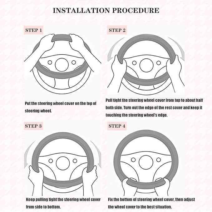 14 inch Furry Cute D Shaped Steering Wheel Cover, Soft Fluffy Short Plush Auto Accessories, Non-Slip Cold-Proof Sweat-Proof Colorfast(Black with Red)