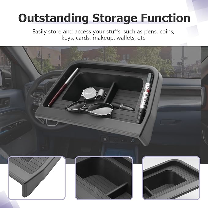 LUWU for 2025 Maverick Dashboard Storage Tray 2025 Ford Maverick XL/XLT/Larita/Tremor/Lobo 13.2-inch Behind Screen Organizer Center Console Display Box Dash Tray Maverick 2025 (Only for 13.2" Screen)