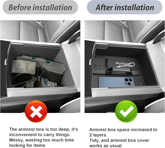 SKTU for 2025 2026 Buick Enclave Center Console Organizer for 2025 2026 Buick Enclave (Preferred/Sport Touring/Avenir) ABS Console Tray Buick Enclave 2025 2026 Accessories with Sunglasses Holder