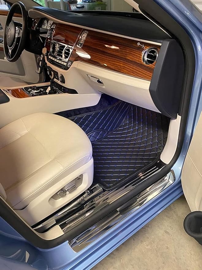 Errva Custom Personalized Floor Mats for Cars，Luxury Full Coverage All Weather Car Floor Mats，Anti-Slip Leather Car Mat Set ，Custom Floor Mats for 98.99% of Cars, Trucks & SUVs (Beige1)