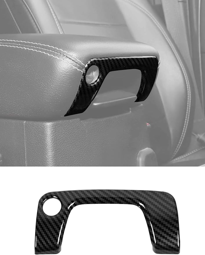 Savadicar Carbon Fiber Interior Accessories - Armrest Switch Bezel Trim Cover for 2018-Present Jeep Wrangler JL JLU 4XE & Gladiator JT - Premium Texture Interior Decor Upgrade Option, 1-Piece