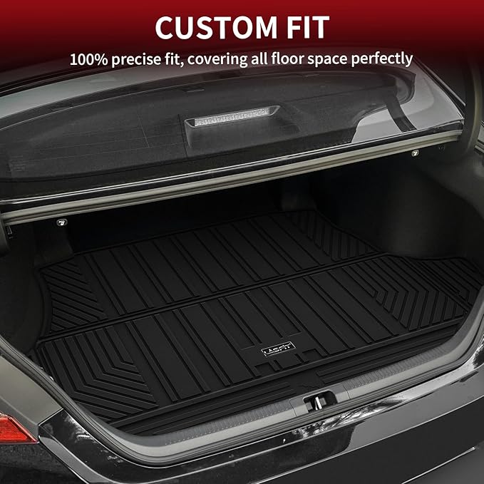 LASFIT Trunk Mat for Toyota Camry 2018-2026 & for Toyota Avalon 2019-2022, All Weather TPE Custom Fit Easy Clean Trunk Liner for Camry 2018-2025 Hybrid/L/LE/SE/TRD/XLE/XSE, Black
