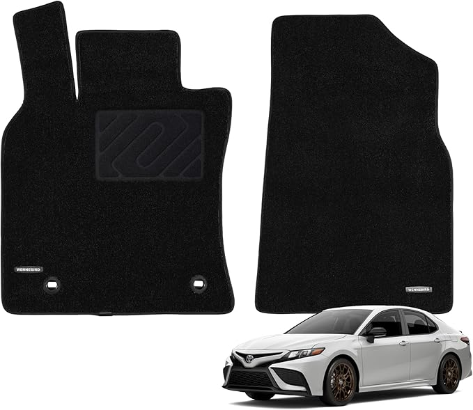 WENNEBIRD Superior Carpet Front Row Floor Mats for 2018-2024 Toyota Camry, 0.5-Inch Ultra-Thick, Noise-Reducing, All-Weather Waterproof Anti-Slip – 2-Pc Set