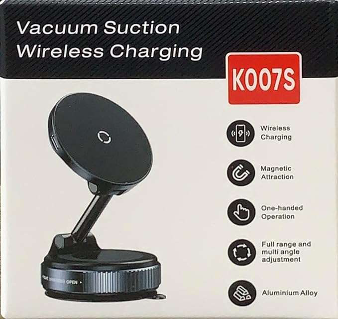 15W Fast Charging Magnetic Car Phone Holder [New Elastic Vacuum Suction Cup] 360° Adjustable Wireless Charger Car Mount for MagSafe iPhone 17 Pro Max 17 Pro 16 15 14 13 12