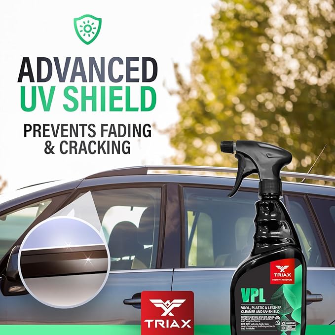 Triax Vinyl, Plastic & Leather VPL Premium Cleaner with UV Shield, Leather Scent (23 Ounce)