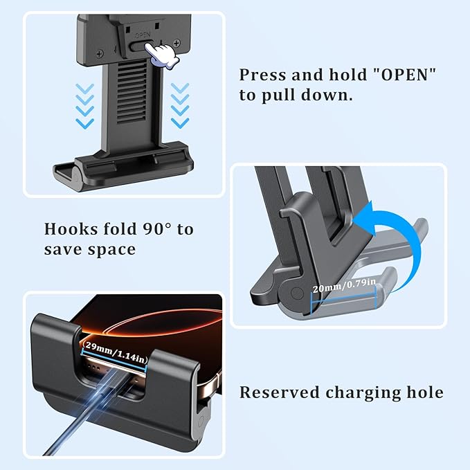 OHLPRO Tablet Holder for Car & Truck Dashboard Heavy Duty iPad Mount with Drill Base 360° Rotating Arm, Compatible with 5"-13" Tablets & Phones, Kindle, Ideal for Commercial Vehicles, Wall, Desk