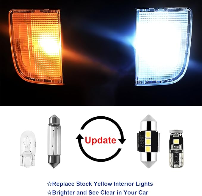 EASY EAGLE Super Bright 6000K White LED Interior Lights Bulbs - for Toyota Tacoma 2016 2017 2018 2019 2020 2021 2022 Accessories - Kit Package Include 9 LED Lights+ Install Tool