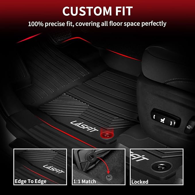 LASFIT Floor Mats&Trunk Mat for Toyota RAV4 2019-2025(Not Fit Hybrid) All Weather TPE Mats Custom Fit for Floor Liner for Toyota RAV 4 LE/XLE/Limited/TRD/Adventure Front and Rear 2 Row Car Mats,Black