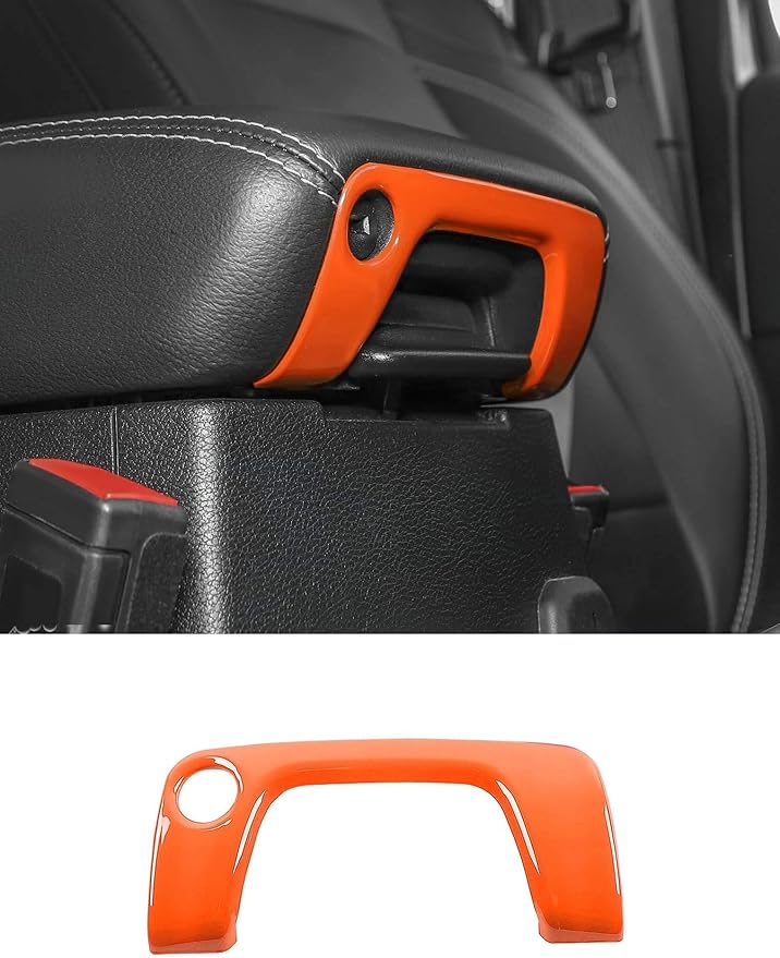 Savadicar Orange Interior Accessories - Armrest Switch Bezel Trim Cover for 2018-Present Jeep Wrangler JL JLU 4XE & Gladiator JT - Solid Color Interior Decor Upgrade Option, 1-Piece