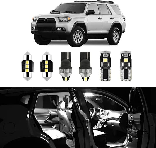 EASY EAGLE 16 Pcs Super Bright 6000K White LED Interior Light Bulbs Kit Package for 2010-2020 2021 2022 Toyota 4Runner + and Install Tool (White)