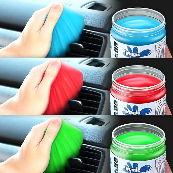 DNA MOTORING 3 Pack Car Cleaning Gels Auto Detailing Tools Cleaning Putty Car Interior Cleaner, Car Jelly Cleaner, Keyboard Cleaner, Car Cleaning Supplies Car Gifts for Men Women, TOOLS-00149