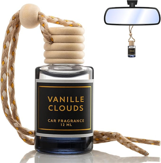 Vanille Clouds - 12ml Car Hanging Diffuser - Pure Indulgence, Wrapping you in the Softest, Most Luxurious Vanilla Scent - Lasts up to 60 days - Luxury Car Perfume | A+ Scents