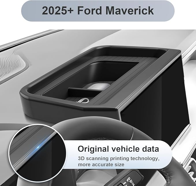 SKTU for 2025 2026 Ford Maverick Dashboard Organizer for 2025 2026 Ford Maverick Behind Screen Organizer 2025 2026 Maverick Dashboard Tray Ford Maverick 2025 2026 Accessories Durable ABS Console Tray