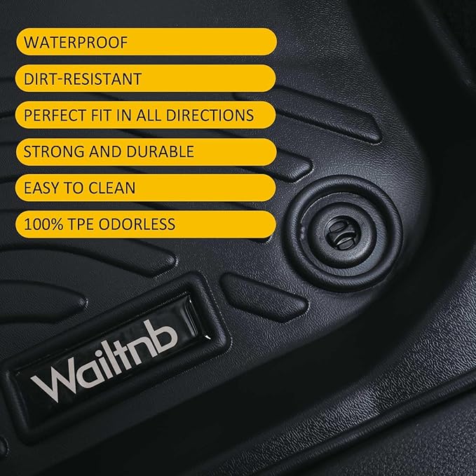 Wailtnb-Car Floor Mats & Cargo Liner Custom for 2013-2018 Hyundai Santa Fe Sport Durable All Weather Protection Floor Liner Full Set Santa Fe Sport Accessories Black