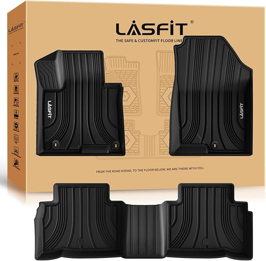 LASFIT Floor Mats for Hyundai Tucson 2025 2024 2023 2022 (Not for Hybrid & PHEV), Custom Fit TPE All Weather Floor Liners 1st & 2nd Row Car Mats Accessoires for Hyundai Tucson 2022-2025, Black
