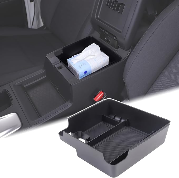 Aunginsy Armrest Box Storage Box Compatible with Nissan Frontier 2022-2024 2025 Pickup Truck Center Console Organizer Tray Armrest Storage Box Secondary Container Insert with Mat Interior Accessories