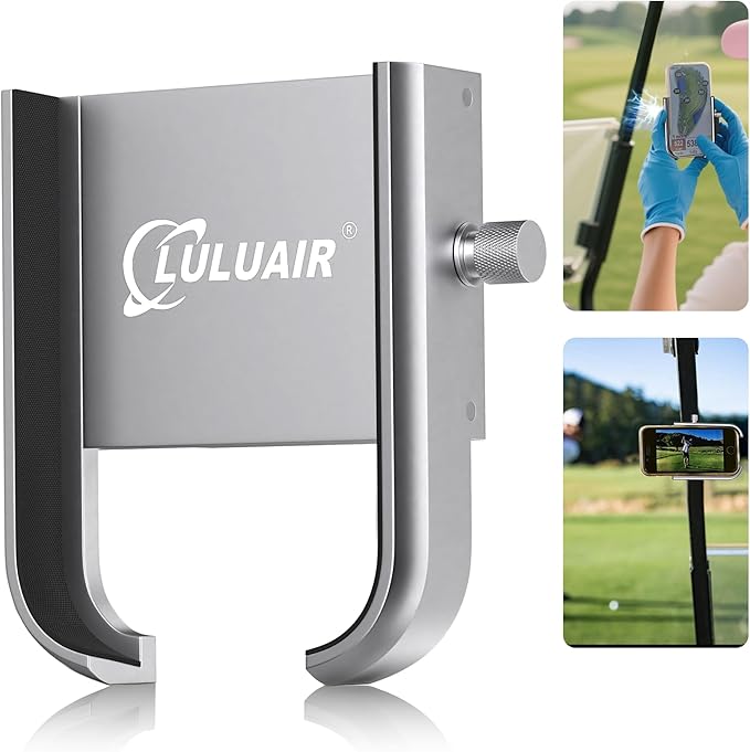 Golf Cart Phone Holder - Slim Smartphone Mount for Golf Cart, Ultra-Strong Magnet - Golf Cart Accessories, Rotatable Universal Magnetic Phone Holder for Golf Cart(Silver)