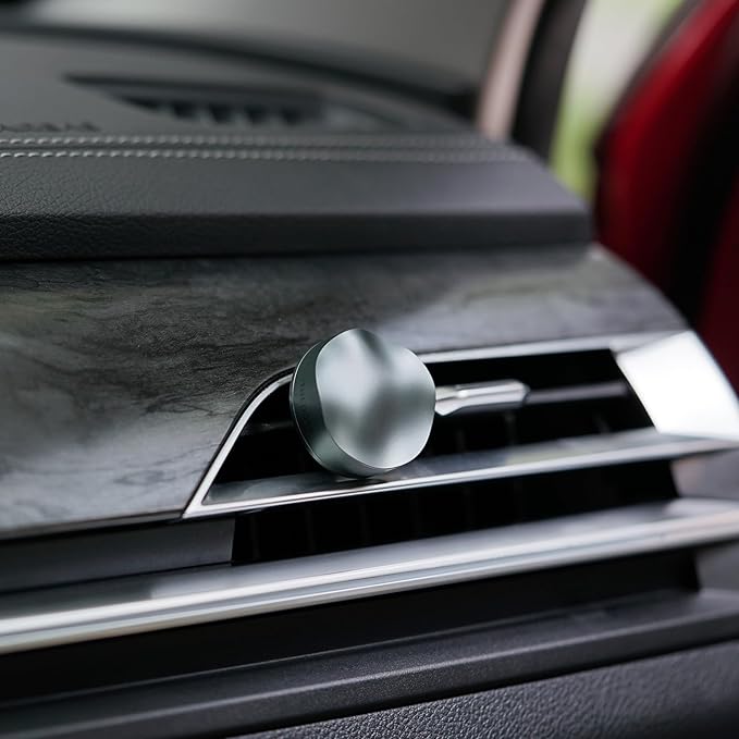 THEDOTS Metal Wave Car Air Freshener Vent Clip, Amber Moss, Water Ripple Design, Long-lasting Fragrance, Gift for Drivers