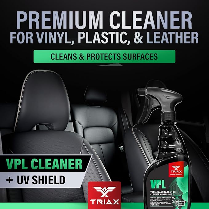 Triax Vinyl, Plastic & Leather VPL Premium Cleaner with UV Shield, Leather Scent (23 Ounce)