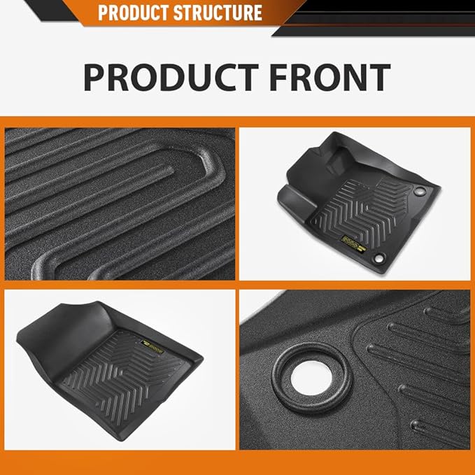 ANDPLAY TPE Floor Mats Liners 3PCS Compatible with Honda Civic Coupe/Sedan 2016-2021 Fit Honda Civic Hatchback 2017-2021 Fit Insight 2016-2021 Front & 2nd Row Liner All Weather Liners