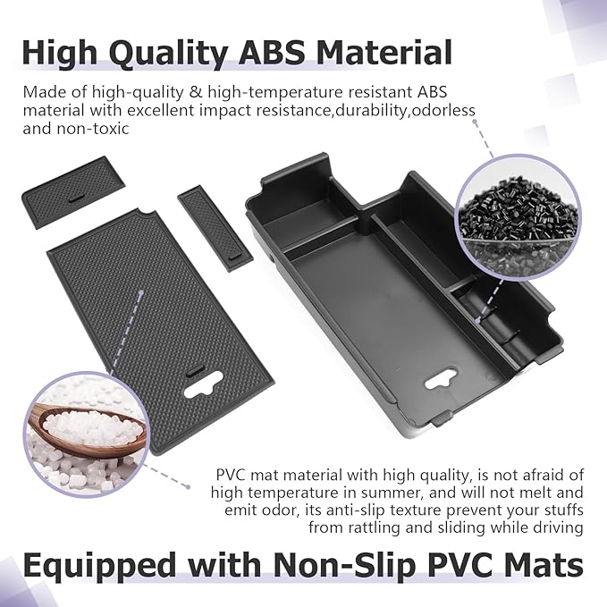 LUWU for 2017-2022 2023 2024 2025 Audi A4 Center Console Organizer 2024 2025 Audi A4 Accessories 2025 Audi A4 Armrest Console Organizer 2025 A4 Audi Armrest Organizer Insert Tray (Black)