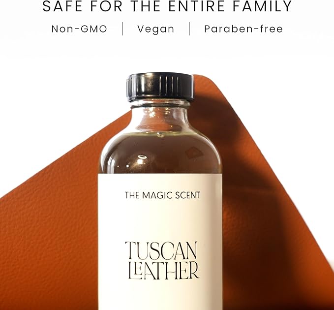 The Magic Scent Tuscan Leather Diffuser Oil - Hotel & Home Luxury Scents - Diffuser Oil Scents for Home Designed for Use in All Diffusers - 16.9 fl oz, 500 mL
