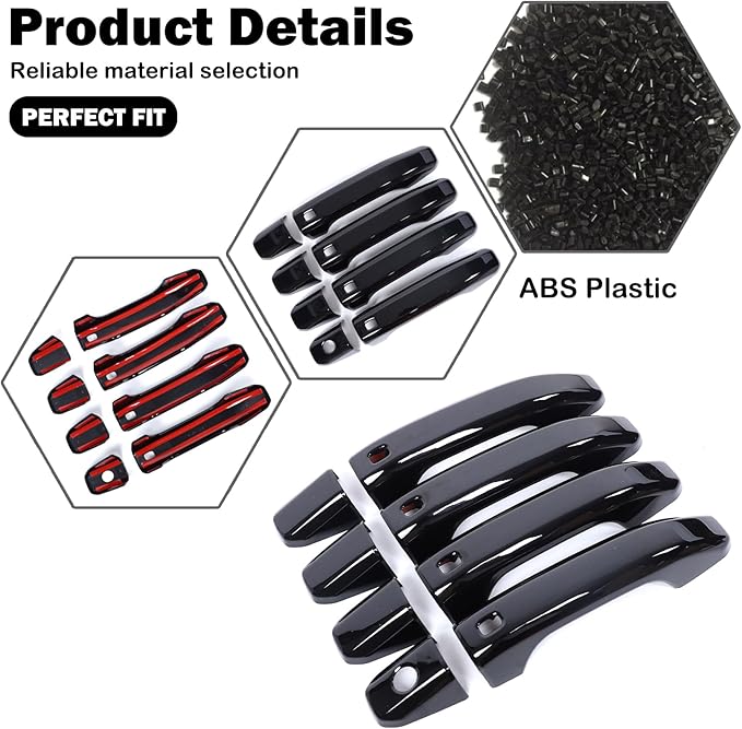 for Hummer EV Accessories Exterior Door Handle Covers Compatible with Hummer EV SUV Pickup 2022-2024 2025 ABS Car Door Handle Protectors Cap, Front Rear Outer fror 4 Door Version, 8PCS (Piano Black)