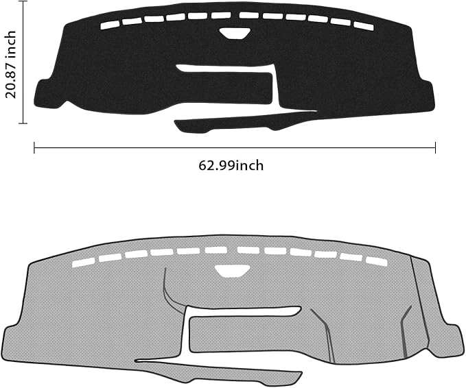 KUST Car Dash Cover for Ford F-150/F150 Lighting 2022 2023 2024 2025 2026 (Only fits for 15.5 inch Touch Screen Dashboard) Polyester Dashboard Cover Non-Slip Custom Fit Dash Mat No Glare Black