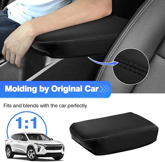 Autorder Center Console Cover for Chevy Chevrolet Trax 2024-2025 2026 Accessories Armrest Cover Anti-Scratch Center Console Pad Leather Armrest Protector